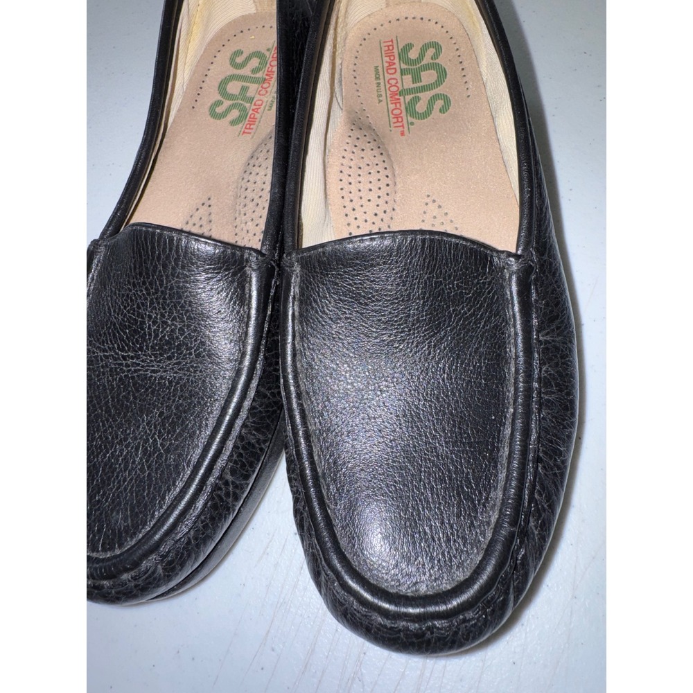 SAS Tripad Comfort Black Pebbled Leather Loafers Womens 6.5 M Made in USA - Picture 3 of 9